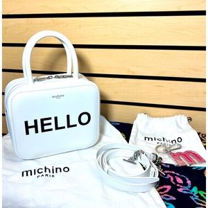 NWOT Michino Paris Pigalle Designer bag HELLO graphic